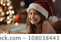 Smiling little Santy touching happy in christmas. AI generate. 108038443