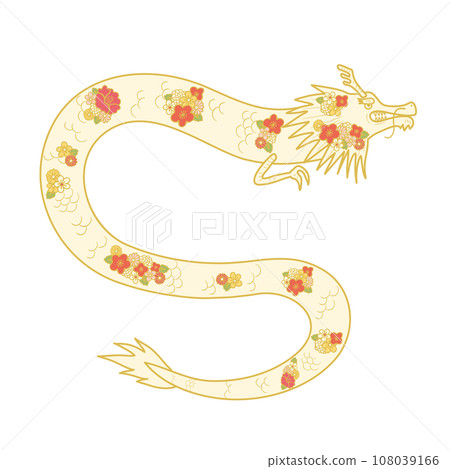Japanese pattern dragon illustration Japanese pattern dragon illustration 108039166