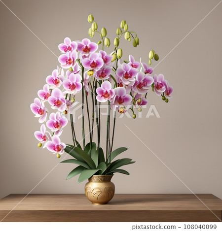 Floral pot realistic wallpaper design Floral pot realistic wallpaper design 108040099