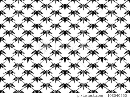Monochrome Japanese pattern "bamboo" seamless in both vertical and horizontal directions Monochrome Japanese pattern "bamboo" seamless in both vertical and horizontal directions 108040360