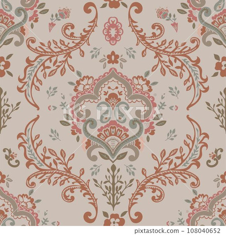 Floral decoration, paisley design seamless pattern Floral decoration, paisley design seamless pattern 108040652