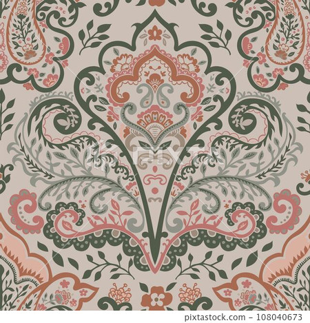 Floristic motif with blooming flowers and leafage Floristic motif with blooming flowers and leafage 108040673