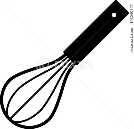 Simple monochrome illustration of a whisk Simple monochrome illustration of a whisk 108040805