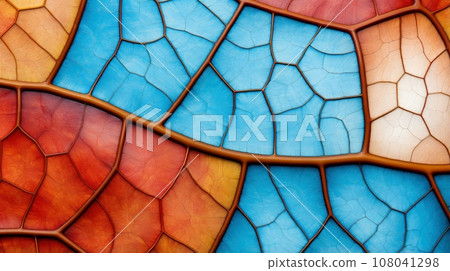 Close up texture leaf structure macro photography, abstract texture, Generative AI illustration 108041298