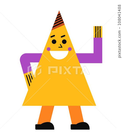 Dancing energized triangle character figure vector Dancing energized triangle character figure vector 108041488