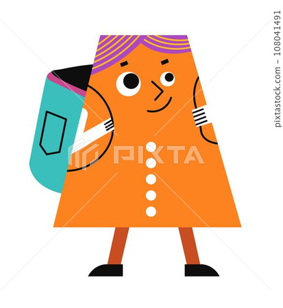 Girl or boy trapezoid personage, geometry shape 108041491