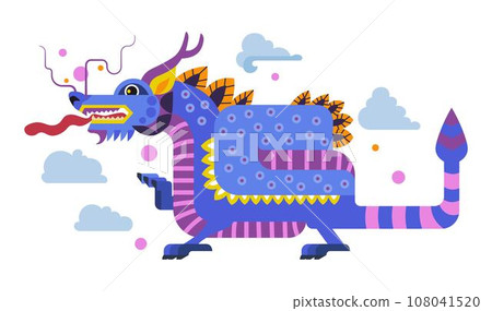 Fantasy dragon character, Chinese folklore mascot 108041520