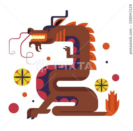 Chinese dragon, fantasy characters with horns Chinese dragon, fantasy characters with horns 108041529