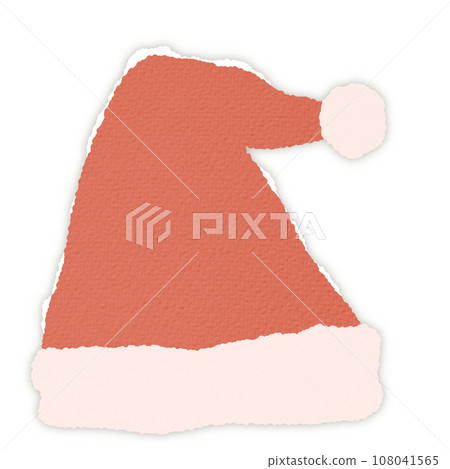 Santa hat christmas ornament notebook note edge tear page header background rip paper banner newspaper piece paper cut Santa hat christmas ornament notebook note edge tear page header background rip paper banner newspaper piece paper cut 108041565