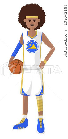 Basketball player in uniform holding ball, vector Basketball player in uniform holding ball, vector 108042189