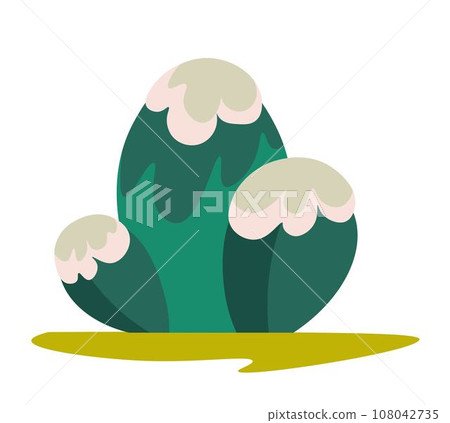 Forest with trees tops covered with snow landscape Forest with trees tops covered with snow landscape 108042735