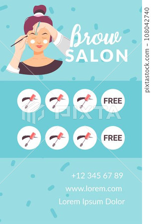 Brow salon, loyalty card with center information Brow salon, loyalty card with center information 108042740