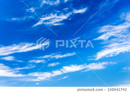 Clear autumn blue sky and white clouds Clear autumn blue sky and white clouds 108042742