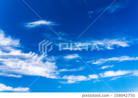 Clear autumn blue sky and white clouds 108042750