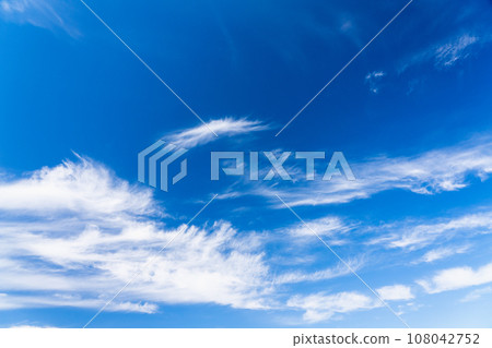 Clear autumn blue sky and white clouds Clear autumn blue sky and white clouds 108042752