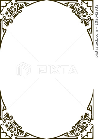 Kadomatsu frame New Year's card line khaki Kadomatsu frame New Year's card line khaki 108042935