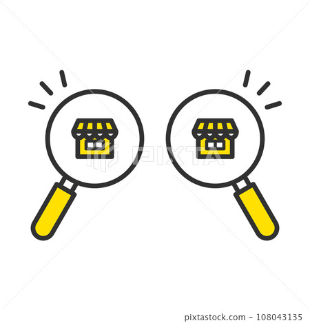 Magnifying glass icon to search for stores, shops, gourmet food, and restaurants Magnifying glass icon to search for stores, shops, gourmet food, and restaurants 108043135