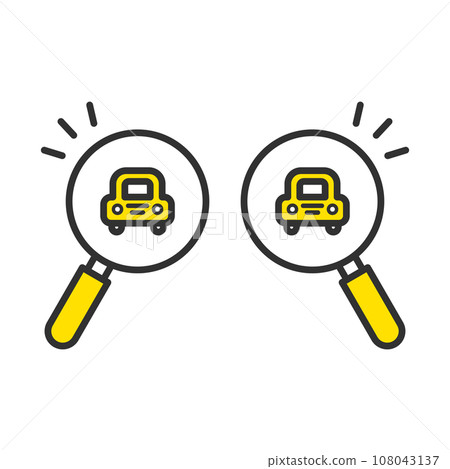 Magnifying glass icon for traffic information, expressway, directions, car purchase, appraisal, new car, used car search Magnifying glass icon for traffic information, expressway, directions, car purchase, appraisal, new car, used car search 108043137