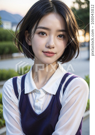 日本女高中生的肖像（AI 生成圖像） 108043812