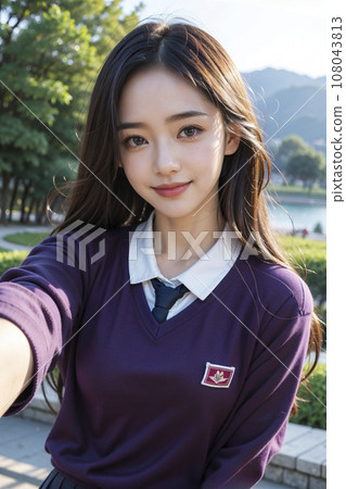 日本女高中生的肖像（AI 生成圖像） 108043813