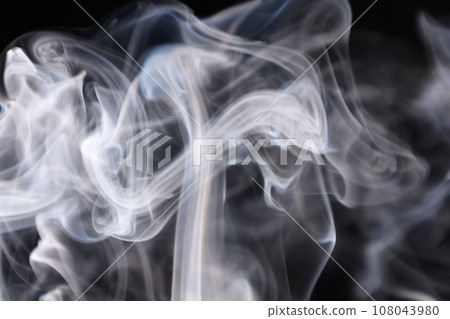 White silver smoke on a dark background, colourful abstract, white fog, minimalistic background, detailed smoke shapes  108043980