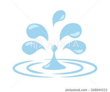 Water drops. Cartoon raindrops. Vector blue flat falling rain. Simple droplets 108044315