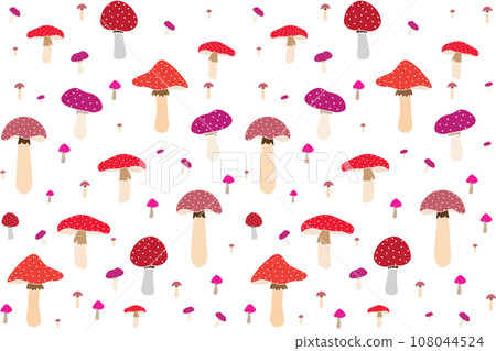 Illustration of red mushroom on white background. Illustration of red mushroom on white background. 108044524