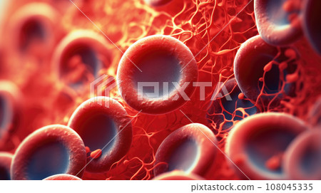Human red blood cells. Generative Ai. Human red blood cells. Generative Ai. 108045335