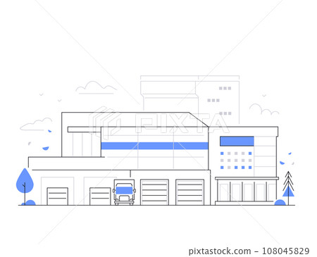 Warehouse space - modern line design style illustration 108045829
