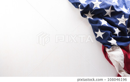 Happy Veterans Day concept. American flags against white background. November 11. 108046196