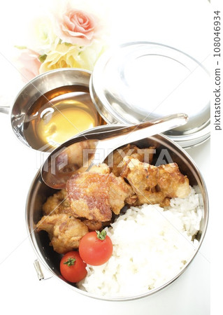 Fried rice in a stainless steel lunch box Fried rice in a stainless steel lunch box 108046934