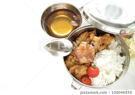 Fried rice in a stainless steel lunch box Fried rice in a stainless steel lunch box 108046939