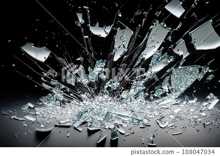 Flying broken glass AI generated image 108047034