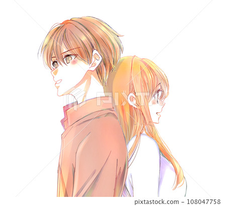 男女情侶背靠背秋冬 108047758