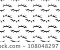 Closed eye with eyelashes cute vector seamless pattern for cartoon character illustration. 108048297