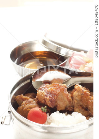 Fried rice in a stainless steel lunch box Fried rice in a stainless steel lunch box 108048470