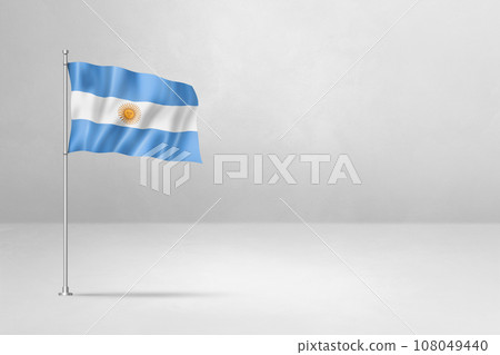 Argentinian flag isolated on white concrete wall 108049440
