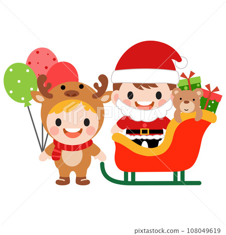 Cute kids wearing Christmas costumes, Merry christmas clipart Cute kids wearing Christmas costumes, Merry christmas clipart 108049619