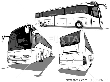 Set of Drawings of a Intercity Bus 108049750