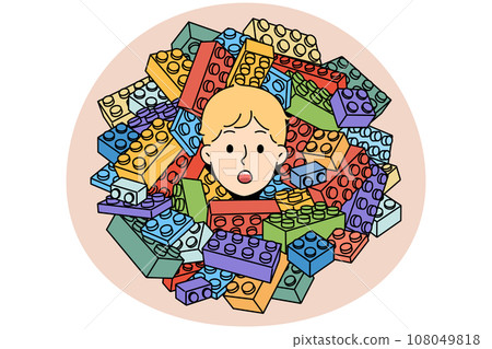 Boy with Lego constructor 108049818
