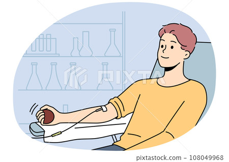 Smiling man with dropper in clinic 108049968