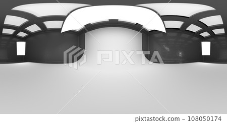 VR 360 studio panorama with reflections. Animation 3D hdri 108050174
