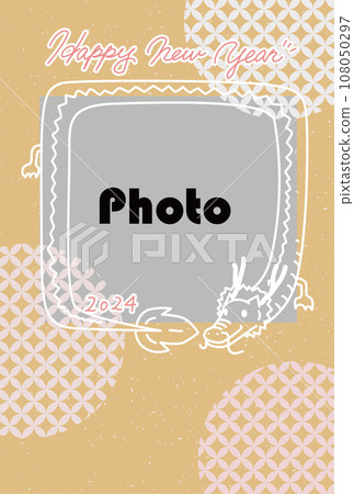 2024 Dragon Year Photo Frame New Year's Card Postcard Japanese Style 2024 2024 Dragon Year Photo Frame New Year's Card Postcard Japanese Style 2024 108050297