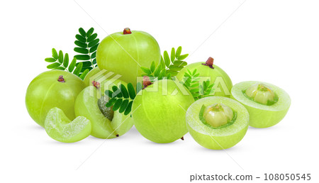 Indian gooseberry isolated on white background Indian gooseberry isolated on white background 108050545