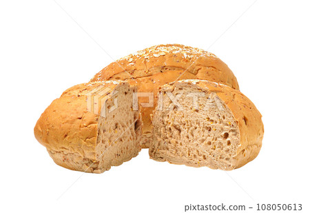 whole wheat bread isolated on white background 108050613