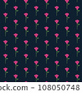 Floral seamless pattern with pink flowers on a dark blue background. Can be used for fabric, textile, clothing, wallpapers or scrap booking. Vector illustration. 108050748