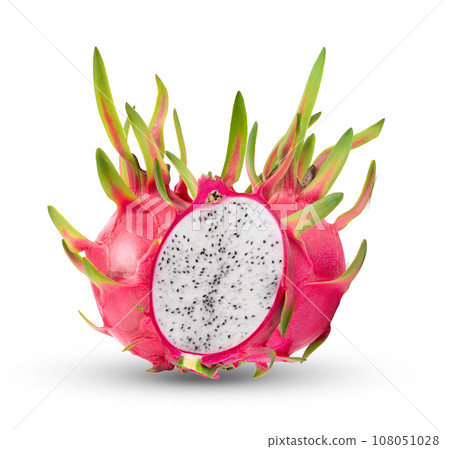 Dragon fruit, pitaya on white background Dragon fruit, pitaya on white background 108051028