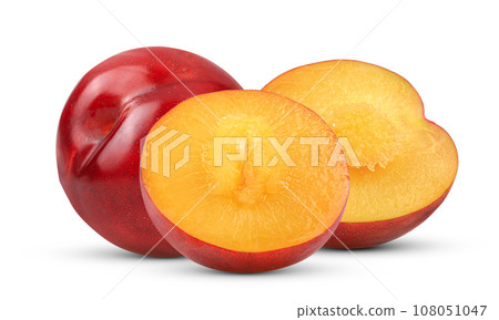 Plum isolated on white 108051047