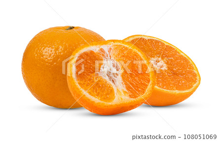 Tangerine or clementine on white background Tangerine or clementine on white background 108051069