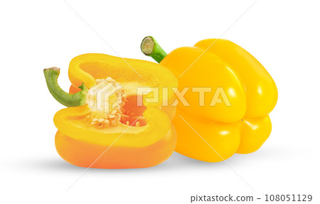 Yellow pepper on white 108051129